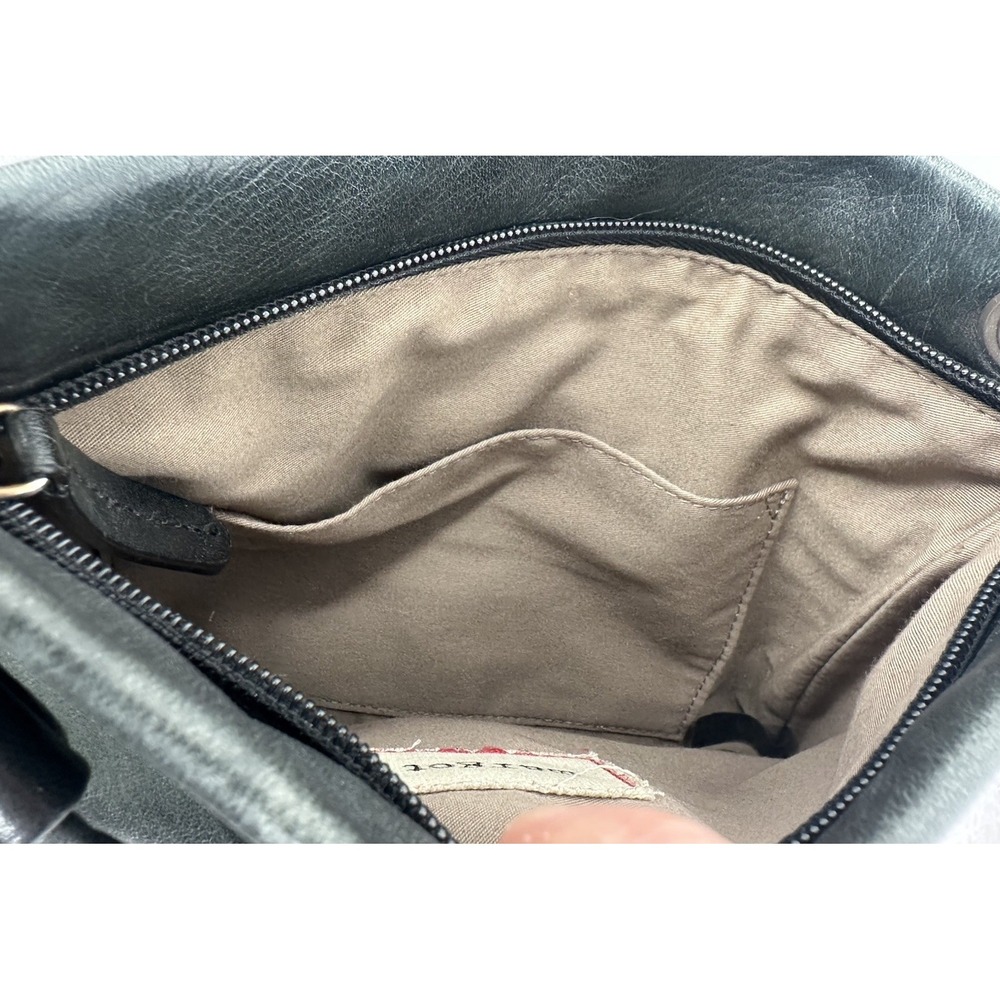 MARGOT New‎ York Black Leather Slim Small Crossbody Bag Zipper Purse 9x8" - Picture 10 of 14